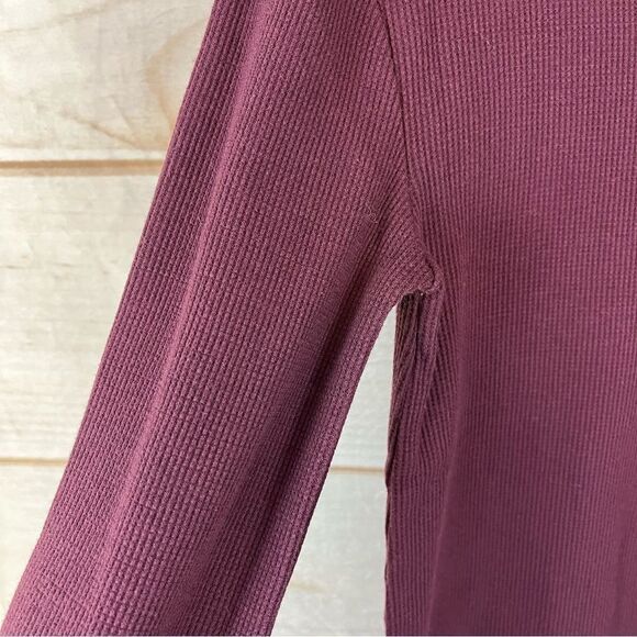 NWOT PINK Purple/Plum Waffle Long Sleeve T-shirt Warm Shirt Size Extra S… - Picture 5 of 11